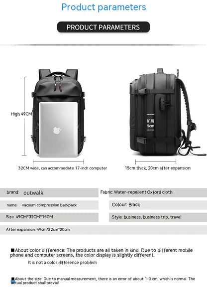 Multifunction Vacuum Compression Travel Backpack/Carry On - Theronomy 