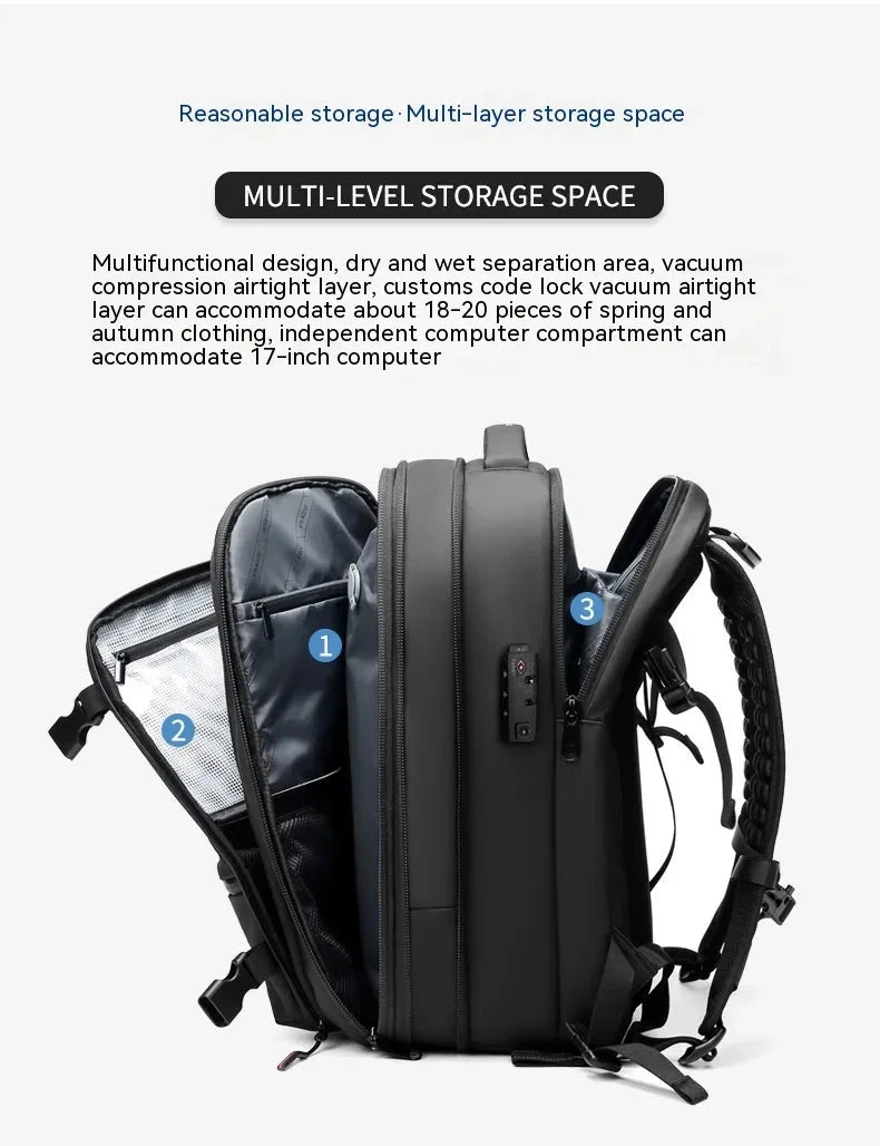Multifunction Vacuum Compression Travel Backpack/Carry On - Theronomy 