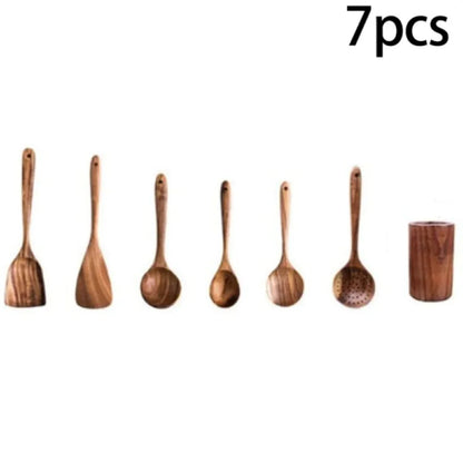 Premium Acacia Wood Cooking Spatula Set – Non-Toxic, Non-Stick, Heat-Resistant Kitchen Utensils - Theronomy 