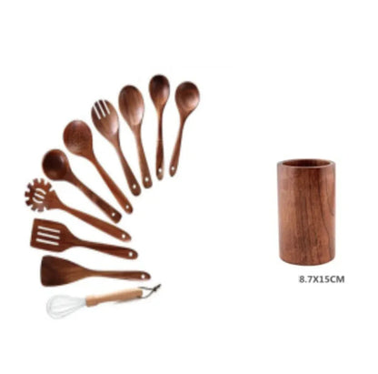 Premium Acacia Wood Cooking Spatula Set – Non-Toxic, Non-Stick, Heat-Resistant Kitchen Utensils - Theronomy 